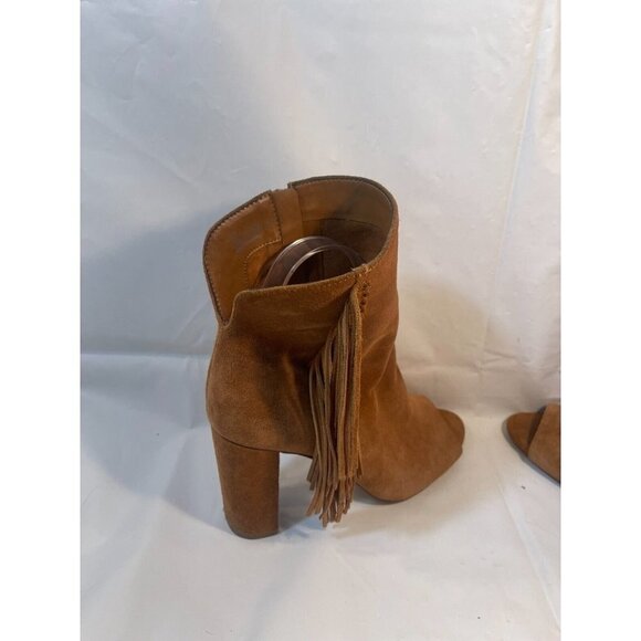 Gianni BINI RENNY Fringe  Ankle Boots Womens  SUEDE Peep Toe SIZE 7.5 - Picture 9 of 16